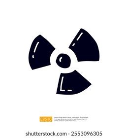 Esta Imagen presenta un símbolo de radiación estilizado, comúnmente asociado con la energía nuclear y las advertencias de seguridad. Hace hincapié en la cautela con respecto a los materiales radiactivos.