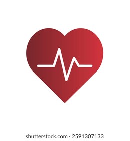  This image features a stylized red heart with a heartbeat pulse running through it, symbolizing health, vitality, and life