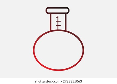 Esta Imagen presenta un matraz de laboratorio científico estilizado, específicamente un matraz de ebullición o un matraz de fondo redondo.