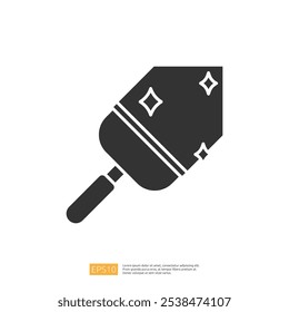 This image features a stylized silhouette of a hand-held ice cream scoop, designed with decorative elements, representing a fun and playful approach to dessert serving.