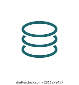 This image features a teal vector illustration of a coiled spring against a white background. The spring consists of three circular loops, demonstrating a simple and clean design. It is an isolated object.