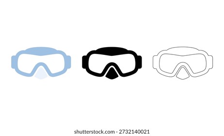 This image features three scuba masks, each with unique design, representing the essential equipment for underwater diving and marine exploration. The masks are depicted in different colors and styles, showcasing the variety of options available for scuba divers and marine enthusiasts. The image highlights the importance of safety gear in underwater activities and the thrill of exploring the ocean and its wonders.