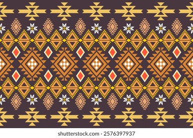 this image features a traditional African geometric pattern. These patterns are known for their bold shapes, rich colors, and symbolic meanings. 