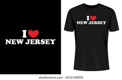 This image features t-shirt, design, graphic, jersey, new jersey, state, love, heart. I Love Jersey T Shirt Design