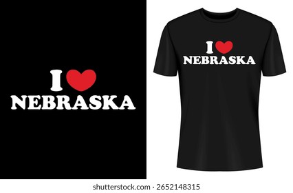 This image features t-shirt, design, graphic, Nebraska, state, USA, American, shirt. Nebraska and Nebraska T Shirt Design