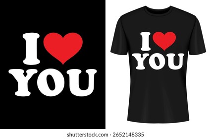 Esta imagem mostra t-shirt, design, maquete, modelo, roupas, vestuário, moda, gráfico. Eu Te Amo T Shirt Design Mockup