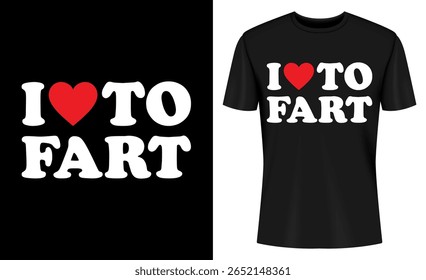 Esta imagem mostra camiseta, design, ilustração, coração, vermelho, preto, branco, roupas. Eu adoro peidar t design camisa com ilustração coração vermelho
