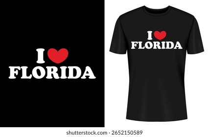 This image features t-shirt, design, mockup, florida, i love florida, heart, love, state. I Love Florida T Shirt Design Mockup