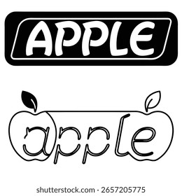 This image features two apple logos in black and white vector format. The transparent background is a valuable feature for designers. Great for various projects.