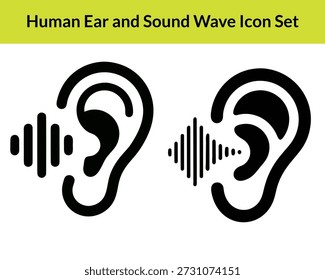 Esta Imagen presenta dos iconos de oreja detallados en un estilo de silueta llamativo, con un valioso fondo transparente para aplicaciones de diseño versátiles.
