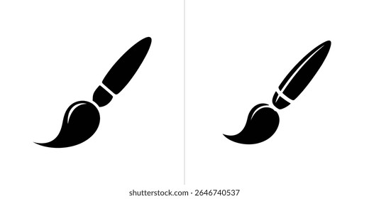 This image features two identical black paintbrushes displayed on a white background. One paintbrush is slightly angled, showcasing their design as essential art supplies.