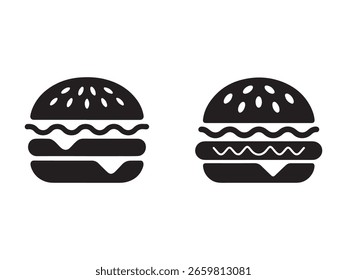 This image features two identical black and white hamburger icons against a plain white background.