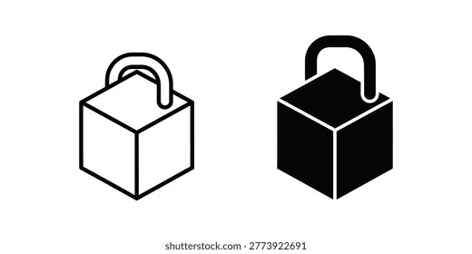 This image features two padlock icons, one outlined and one filled, representing security, protection, or locking concepts. Suitable for technology, safety, or lock-related themes in digital or print media.