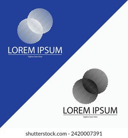 This image features two separate circles with subtle lines, creating a captivating abstract design. Linear balance. Vector