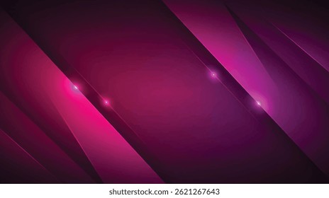 This image features a vibrant, abstract geometric design with glowing magenta and purple layered shapes forming a dynamic diamond pattern.