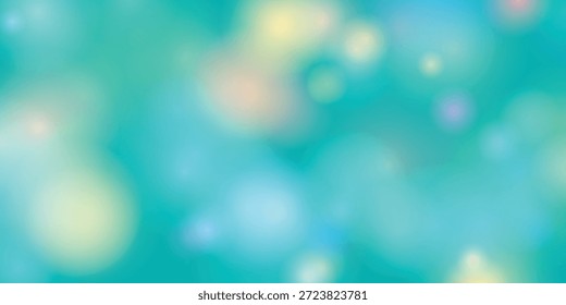 Esta Imagen presenta una escena submarina vibrante y abstracta con un efecto bokeh. Los colores son predominantemente azul y verde, creando una atmósfera serena y tranquila. Las luces borrosas y las Formas sugieren una sensación de profundidad y movimiento, evocando la belleza y el misterio del océano.