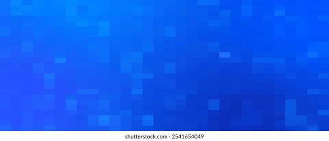 This image features a vibrant blue abstract tech pattern background. The design consists of a network grid with varying shades of blue