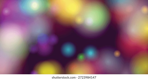 Esta Imagen cuenta con una vibrante pantalla de luces bokeh de colores contra un fondo oscuro. Las luces son borrosas, creando un efecto suave y de ensueño con una variedad de colores que incluyen púrpura, azul, amarillo y verde. El efecto bokeh le da a la Imagen una sensación caprichosa y artística, perfecta para fines decorativos o abstractos.