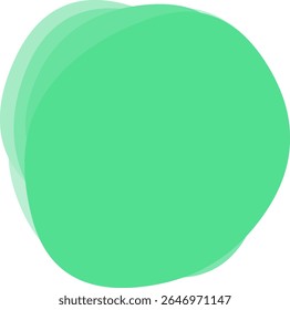 This image features a vibrant, organic blob shape in a fresh, slightly translucent Android green color, suggesting fluidity and natural movement