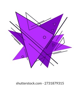 This image features a vibrant purple vector illustration composed of intersecting geometric shapes, including triangles and lines, creating a dynamic and abstract composition.