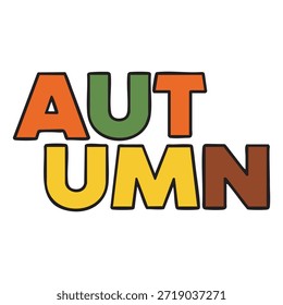 Esta Imagen presenta la palabra 'OTOÑO' deletreada creativamente con coloridas letras en bloque. Cada letra está adornada con Elementos de temática otoñal como calabazas, bellotas y hojas. Las letras son vibrantes, con 'A' en naranja, 'U' en verde, 'T' en marrón, y 'U' y 'M' en amarillo. Las calabazas y las bellotas se representan en colores cálidos otoñales, realzando el ambiente festivo y estacional. Este diseño captura la esencia del otoño con sus tonos terrosos y símbolos tradicionales de la temporada.