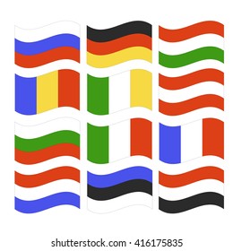 This is image of flags isolated on white background