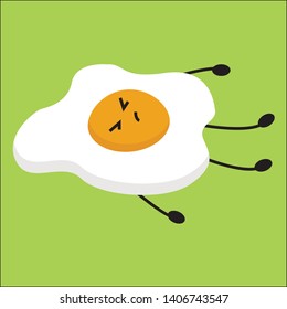 Dies ist ein Bild von gebratenem Ei und normalerweise wird Ei auf Bratpfanne mit wenig Öl gebraten., Vektorgrafik, Farbzeichnung oder Illustration. 