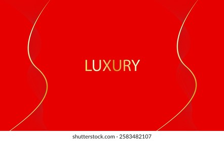 This image has a bright and energetic red background with the word “LUXURY” printed in gold letters. The letters are bold and give off a luxurious feel.