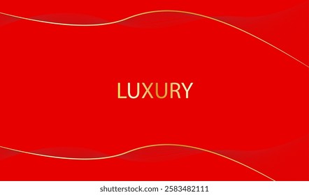 This image has a bright and energetic red background with the word “LUXURY” printed in gold letters. The letters are bold and give off a luxurious feel.