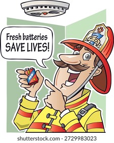 Esta Imagen destaca la importancia crítica de mantener las alarmas de humo en funcionamiento, y un bombero hace hincapié en el reemplazo regular de las baterías. Las alarmas de humo funcionales proporcionan una alerta temprana durante los incendios, especialmente por la noche cuando se producen la mayoría de los incendios domésticos fatales. Las pruebas regulares y el reemplazo oportuno de la batería pueden aumentar significativamente las posibilidades de supervivencia.