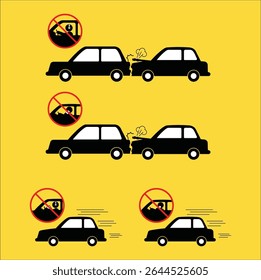  This image highlights the critical message of avoiding distracted and impaired driving. Vector illustration design. Eps 10. 