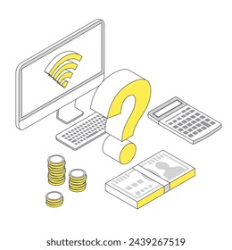 This is an image illustration of internet line charge simulation.
