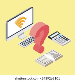 This is an image illustration of internet line charge simulation.