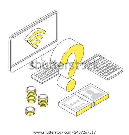 This is an image illustration of internet line charge simulation.