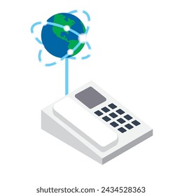 This is an image illustration of a phone connected to the Internet.