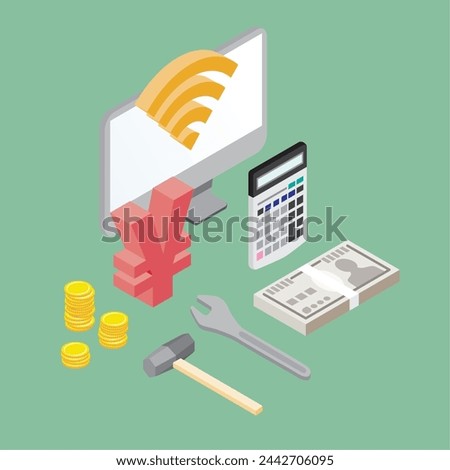 This is an image illustration of a price simulation for internet line construction.