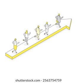 This is an image illustration of a team working towards success.