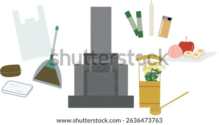 This is an image illustration of visiting a grave.