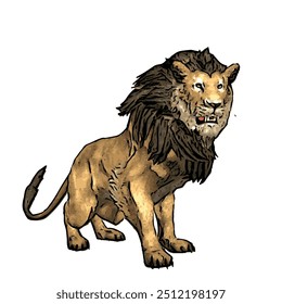 Esta imagem é ilustração vetorial design isolado de leão panthera leão 