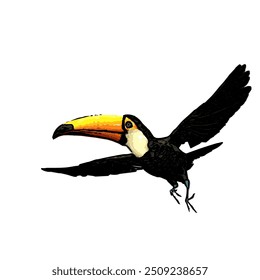 This image is isolated ilustration vector design of Toucan bird , work for logo icon template mascot RAMPHASTIDAE