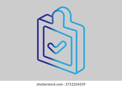 Dieses Bild ist eine isometrische Darstellung eines Symbols in der Zwischenablage oder der Checkliste.