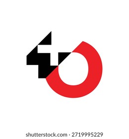 esta Imagen es un diseño de logotipo que representa una letra O y un plus Iniciar sesión de la salud de color rojo y negro que se ve limpio sobre un fondo blanco
