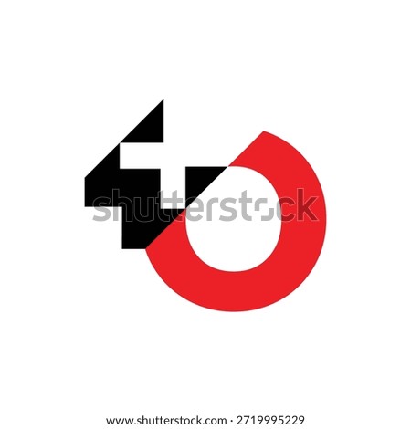 this image is a logo design that depicts a letter O and a plus health sign in red and black color that looks clean on a white background