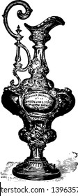 This Image Is Look Like A Sports Trophy. In This Image It Is An Americas Cup Which Is Most Prestigious Vintage Line Drawing Or Engraving Illustration.