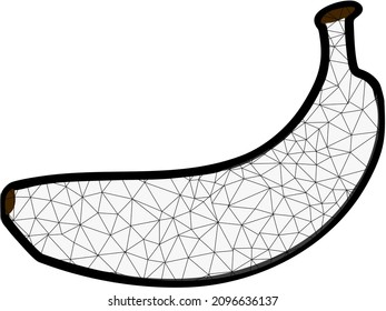 This is an image of low poly vector illustration of banana.