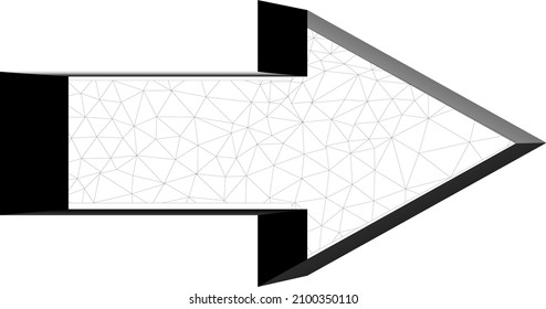 This is an image of low poly vector illustration of 3d arrow.