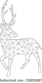This is an image of low poly vector illustration of a deer.