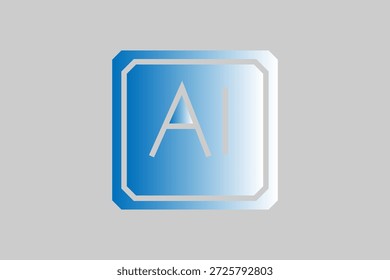 Esta imagem é um ícone ou logotipo minimalista com as letras "AI". O texto é colocado dentro de um quadrado com cantos chanfrados (cortados), que contém um quadro de borda interna.