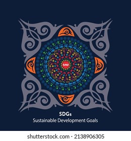 This image was modified from the Sustainable Development Goals to become one of the traditional motifs from Indonesia (Kerawang Gayo - Aceh). This image is good for use in humanitarian activities svg