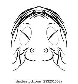 Esta imagen representa una silueta que se parece a un animal o a una persona.